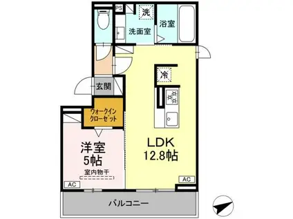 D-AVANCE上六名II(1LDK/3階)の間取り写真
