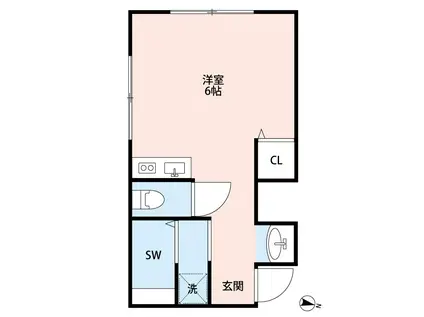 プレッソ要町(ワンルーム/2階)の間取り写真