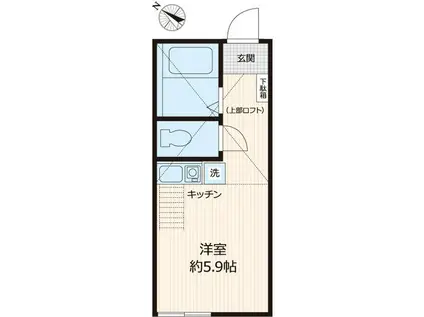 パークウェイ鶴見(ワンルーム/2階)の間取り写真