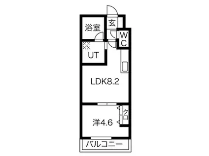 MONACO(1LDK/4階)の間取り写真