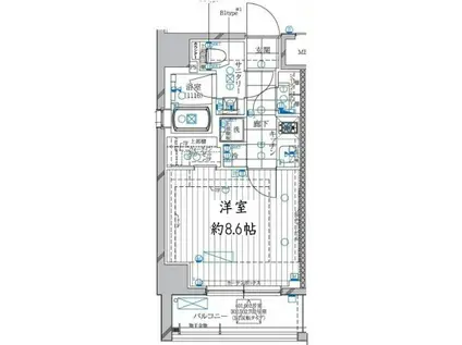 REGALIZ高田馬場(1K/8階)の間取り写真