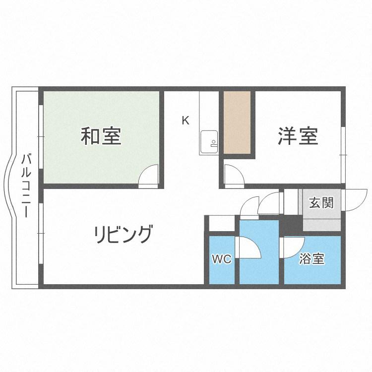 ローヤルハイツ21(2LDK/3階)の間取り写真