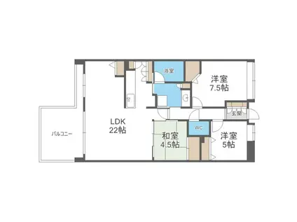 プレミスト平尾浄水オークハウス(3LDK/5階)の間取り写真