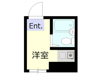 ウエストインパート13(ワンルーム/4階)の間取り写真