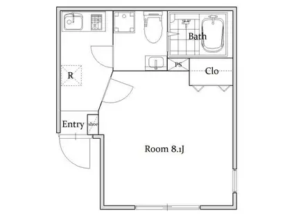 VILLE NEUVE清澄白河(1K/4階)の間取り写真