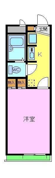 レオパレス外環富田林(1K/1階)の間取り写真