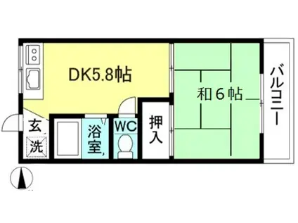 ハイライズハイム(1DK/3階)の間取り写真