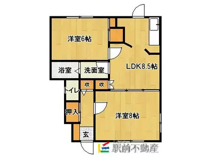 シティキャッスルII(2LDK/1階)の間取り写真