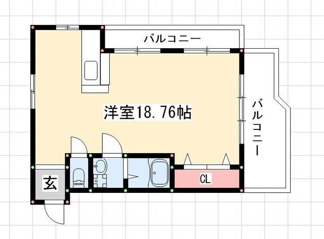 ヒルトップ小松(ワンルーム/2階)の間取り写真