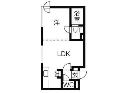 ヴィバーチェ琴似(1LDK/3階)の間取り写真