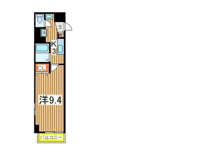 エスペランサM(1K/3階)の間取り写真