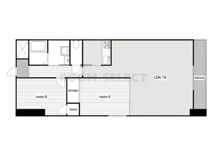 LONE STAR 茶屋ヶ坂(2LDK/2階)の間取り写真