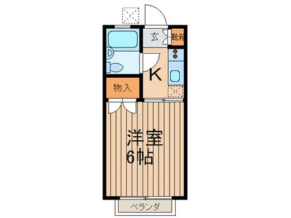 ベルハイツ(1K/2階)の間取り写真