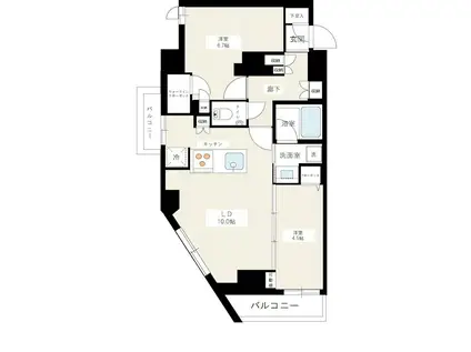 アクサスイアース西大島(2LDK/4階)の間取り写真