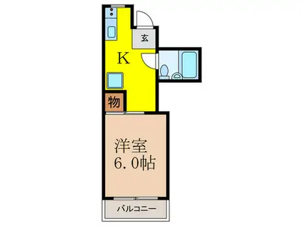 メゾンドバランシアII(1K/3階)の間取り写真