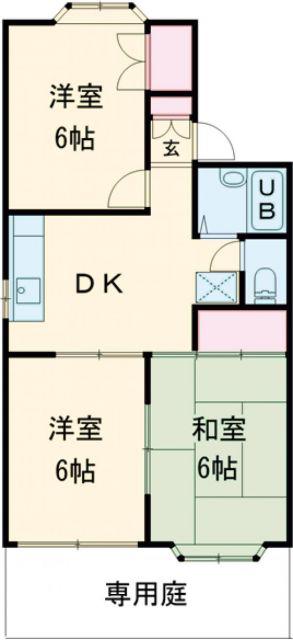 クイーンズコート東落合 B棟(3DK/1階)の間取り写真