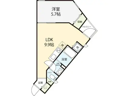 LIEBE中野富士見町(1LDK/3階)の間取り写真