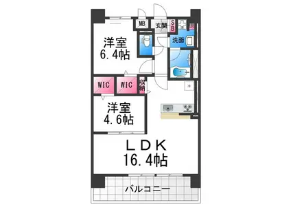 フェンテイーストII(1SLDK/1階)の間取り写真