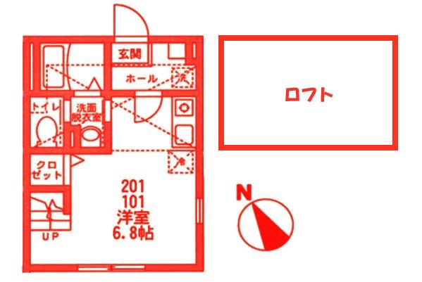 ハーミットクラブハウス追浜ANNEX(ワンルーム/2階)の間取り写真