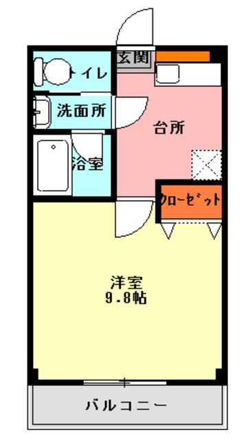 モジュールII(1K/1階)の間取り写真