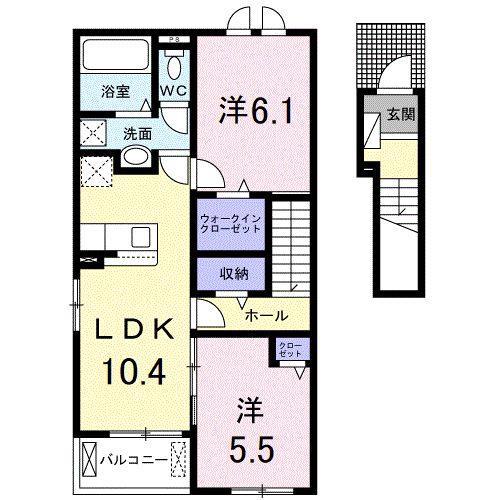 セントレジデンスI(2LDK/2階)の間取り写真