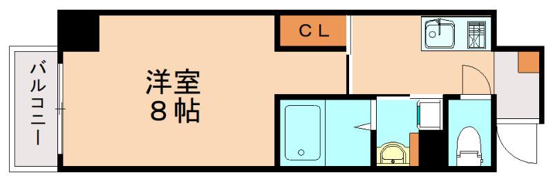 セラヴィ箱崎(1K/4階)の間取り写真