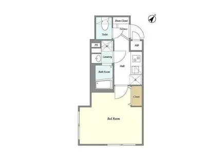 ウェルスクエアイズム武蔵小山サウス(1K/4階)の間取り写真