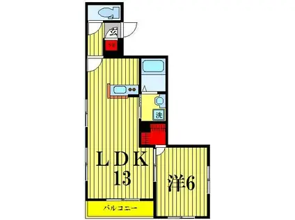 CASA FELICE千住(1LDK/2階)の間取り写真