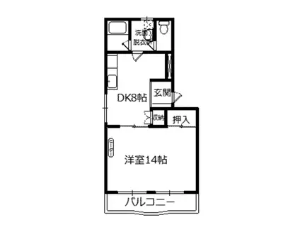 マンションTANABE(1DK/2階)の間取り写真