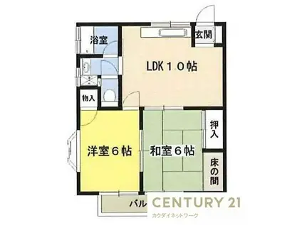 ソフィアハイツ1(2LDK/1階)の間取り写真