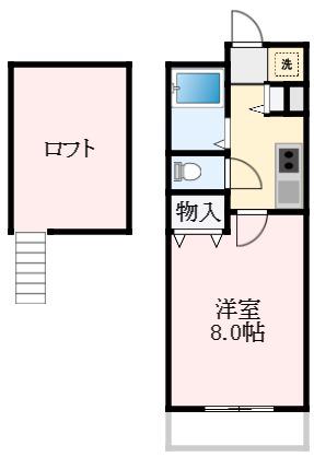 フォレストインサイドI(1K/4階)の間取り写真