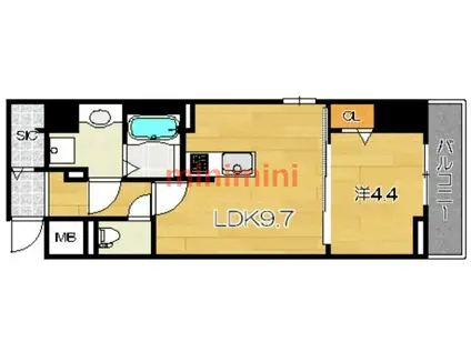 ファインステーツ上田辺(1LDK/5階)の間取り写真