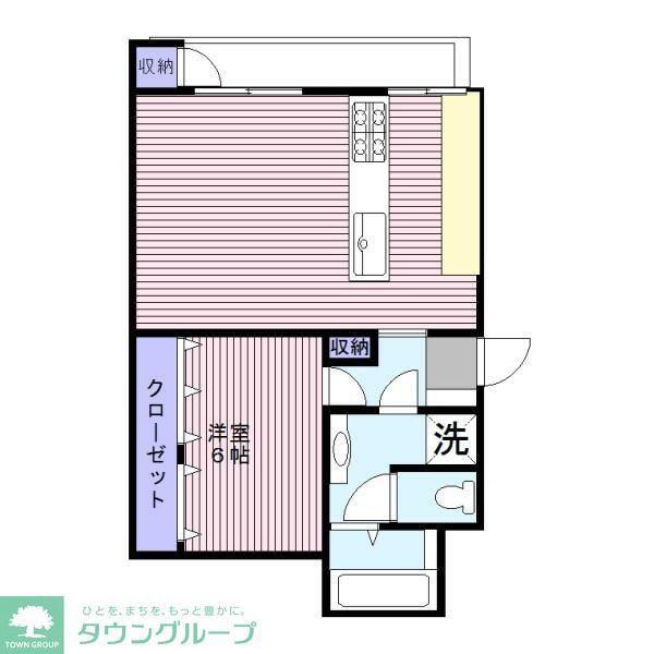 白金今里アパート(1LDK/4階)の間取り写真