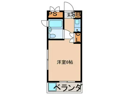 キューブ東塚口(ワンルーム/1階)の間取り写真