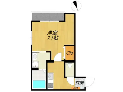 PLAGE(1K/1階)の間取り写真