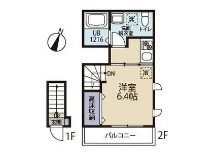 ルーチェ品川(1K/2階)の間取り写真