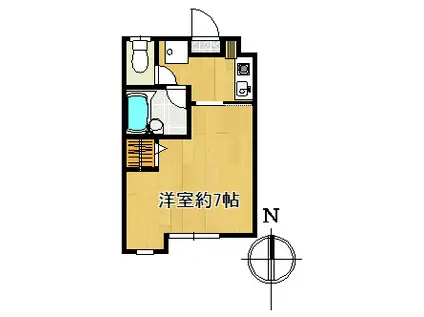 カレッジメイト(1K/1階)の間取り写真