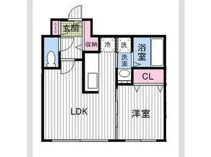 ENCHANTE発寒南(1DK/2階)の間取り写真