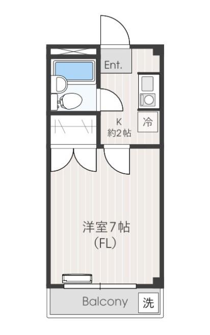 サニーサイド用賀(1K/1階)の間取り写真