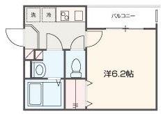 MELDIA北綾瀬VI(1K/2階)の間取り写真
