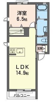 オアシスIV(1LDK/2階)の間取り写真