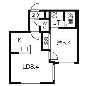 BRAMA(1LDK/2階)の間取り写真
