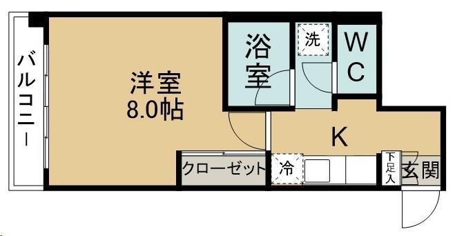 アリエス(1K/2階)の間取り写真