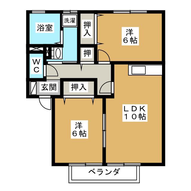 ウィルモア小柴見(2LDK/2階)の間取り写真