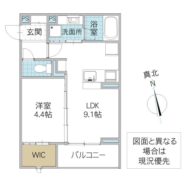 D-INVEST東原 B(1LDK/2階)の間取り写真
