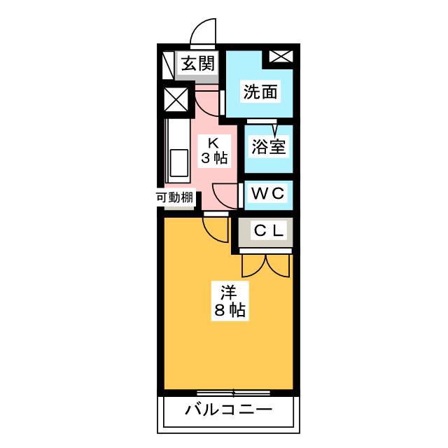 LAMER天白(1K/1階)の間取り写真