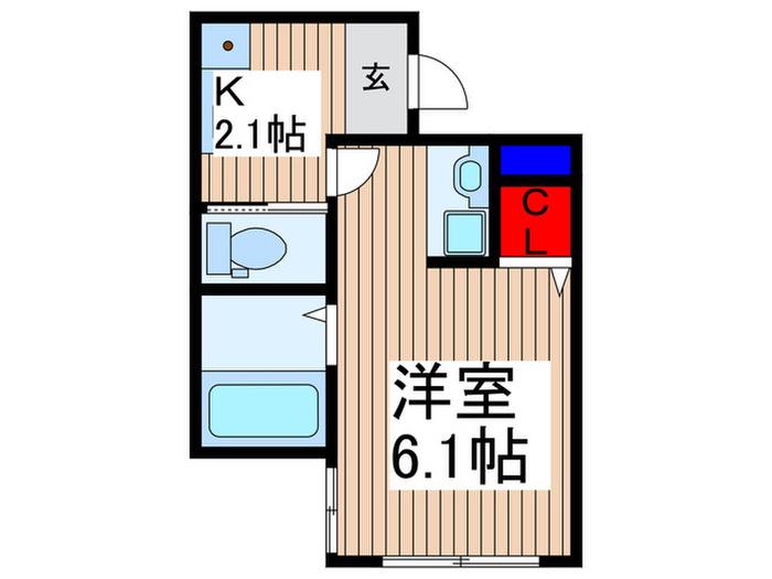 グラン・プレミスト所沢(1K/2階)の間取り写真