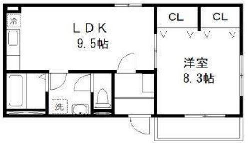 アーク和(1LDK/3階)の間取り写真