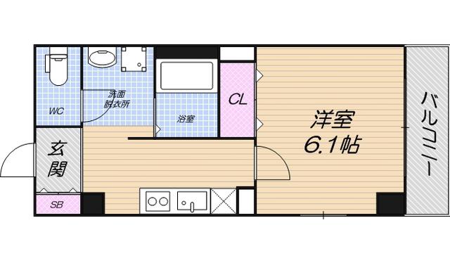 みおつくし杭全(1K/5階)の間取り写真