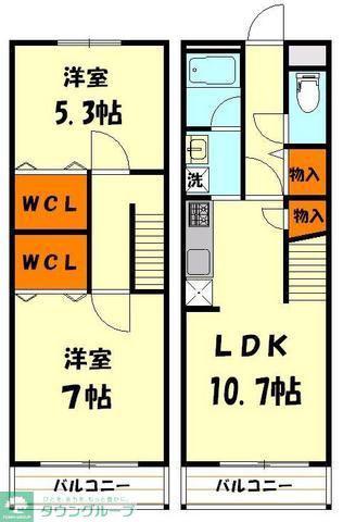 リブリ・青葉(2LDK/2階)の間取り写真